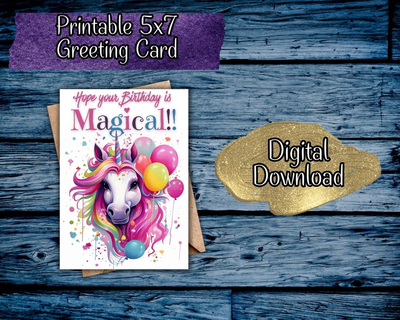 Unicorn Birthday Card Printable - Il 794xN.5206455749 Sr3m