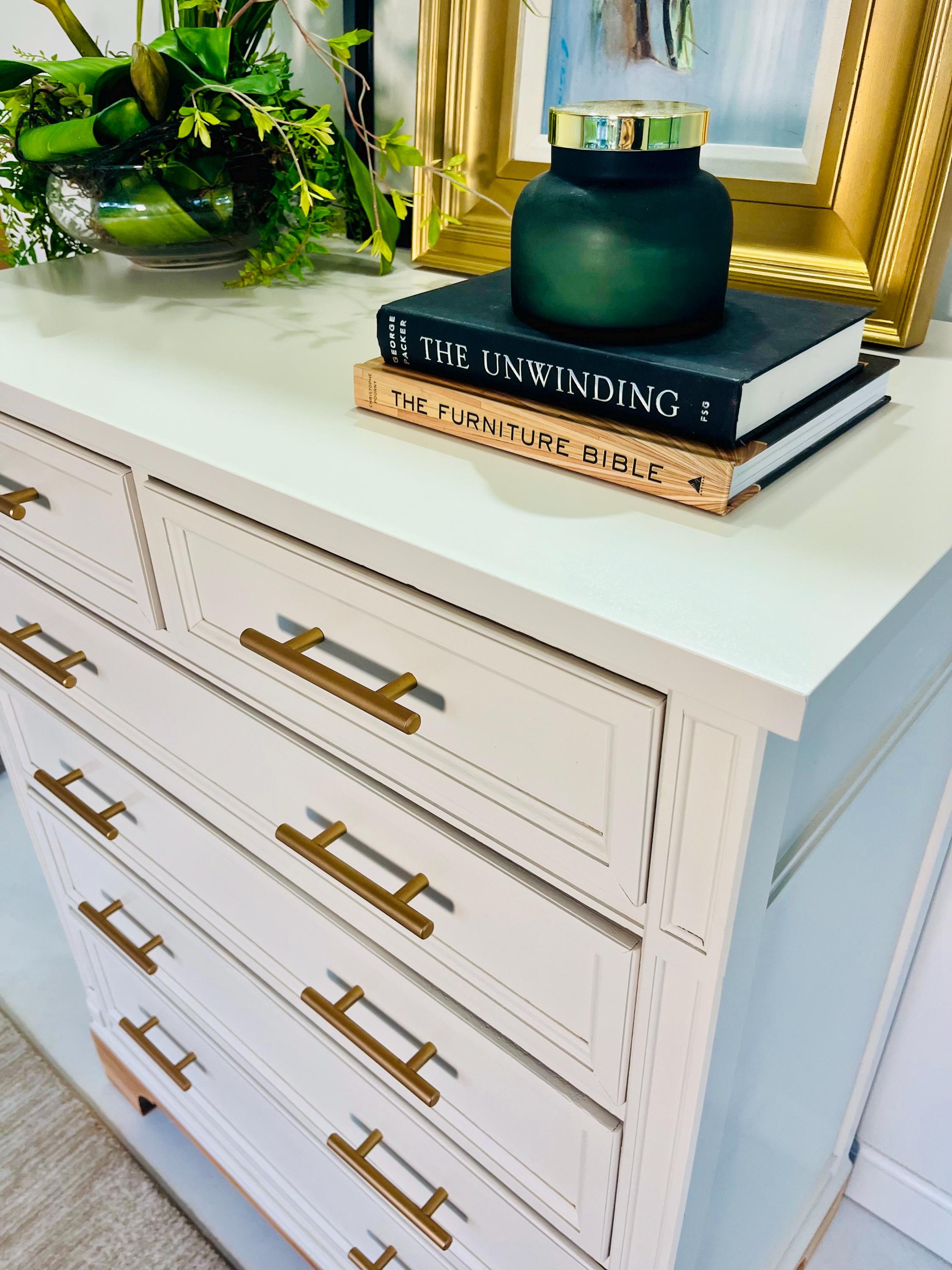 vintage ivory dresser UNITED IVORY HIGHBOY DIAMOND FACED DRESSER