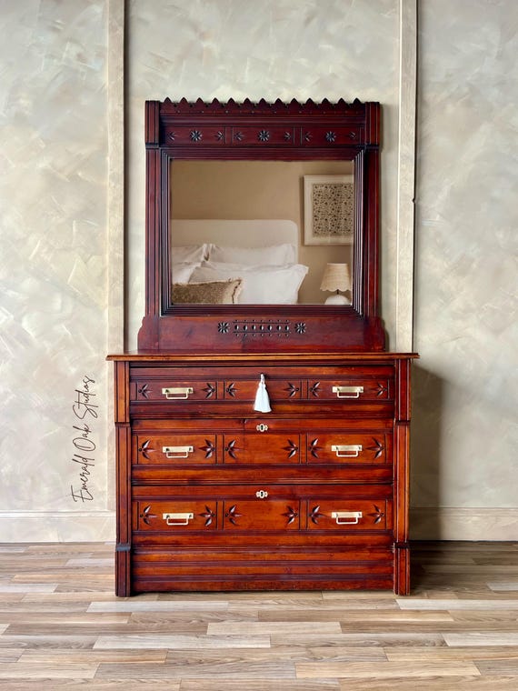 vintage eastlake dresser Antique Victorian Carved Walnut Marble Top Washstand  Quality is Key Decor Antique Eastlake 3 Drawer Dresser/Chest