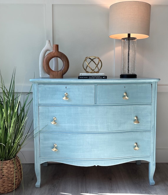 SOLD! Faux Linen Antique Dresser - Etsy SOLD! Faux Linen Antique Dresser - Etsy