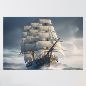 Nautical Satin Poster - Maritime Ship Art for Ocean Lovers, Home Decor, Sailing Enthusiasts, Nautical Gift, Wall Art Decor