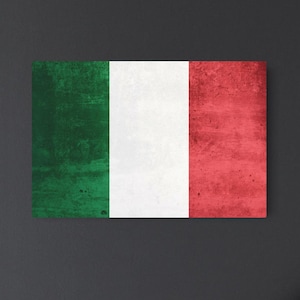 Rustic Italian Flag Metal Wall Art: Vintage Italy Home Decor (36&quot; x 24&quot;)