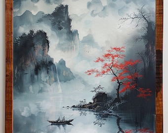 Vintage Chinese Art - Asian Landscape Art, Elegant Home Decor