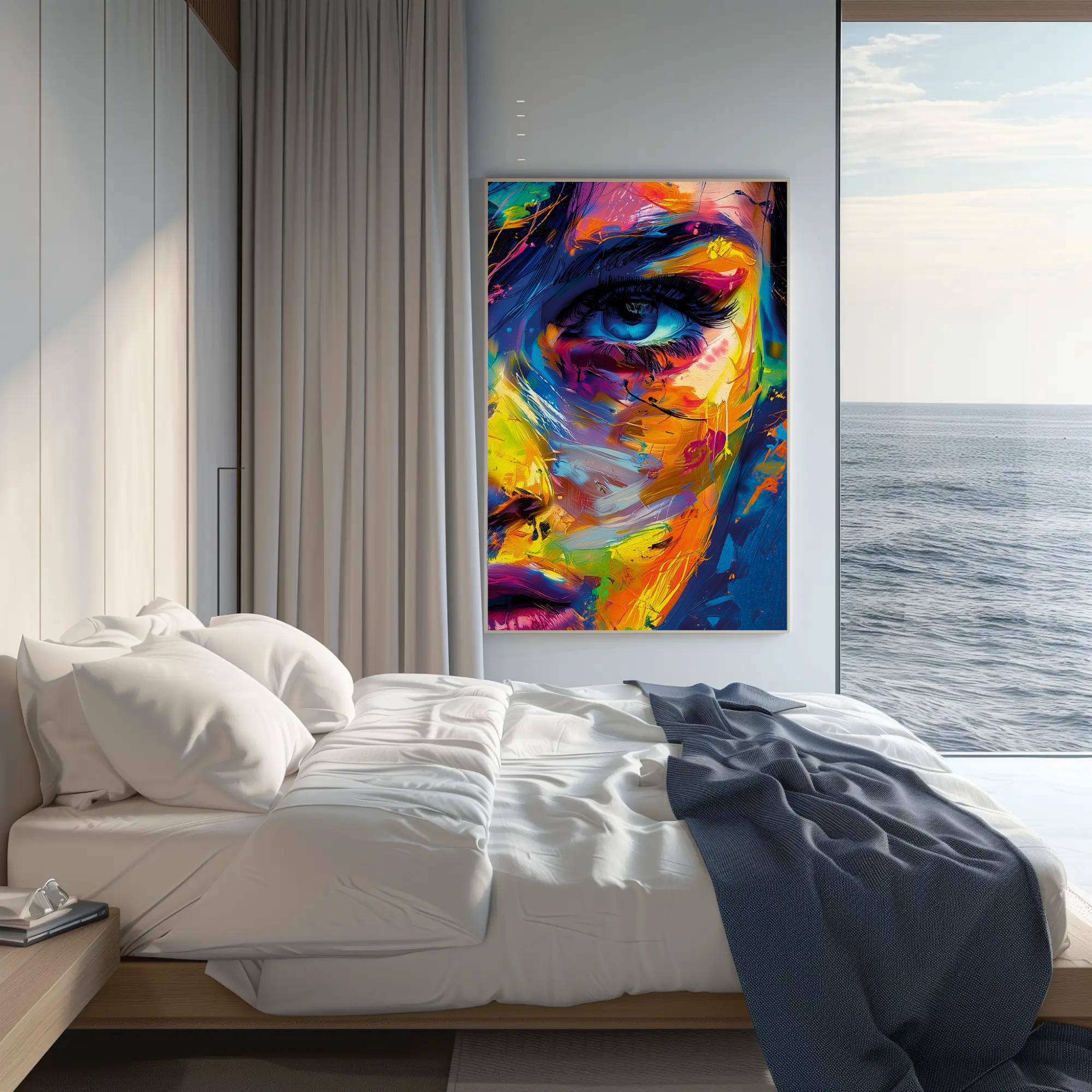 Abstract Female Portrait Canvas Art, Colorful Woman Face, Modern ...