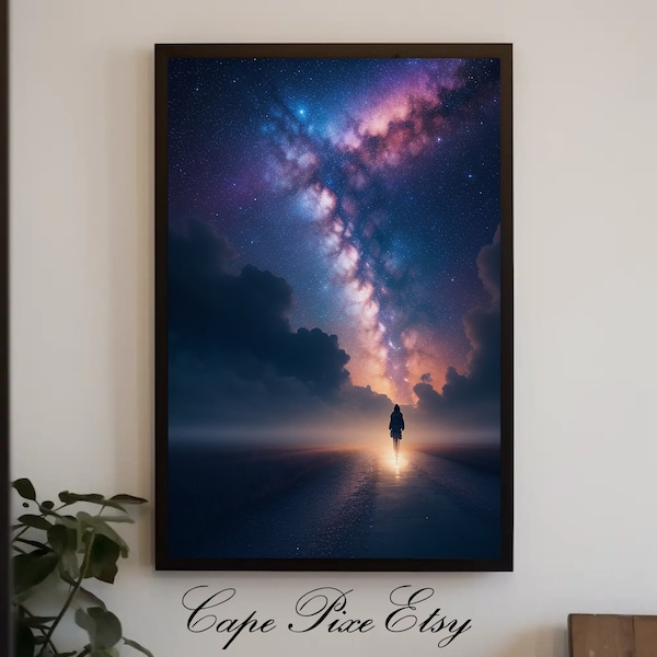 Midnight , Eternity, Milkyway, Galaxy, Night Sky, Freedom, Free Soul, Unknown, DIGITAL PRINTABLE Wall Art