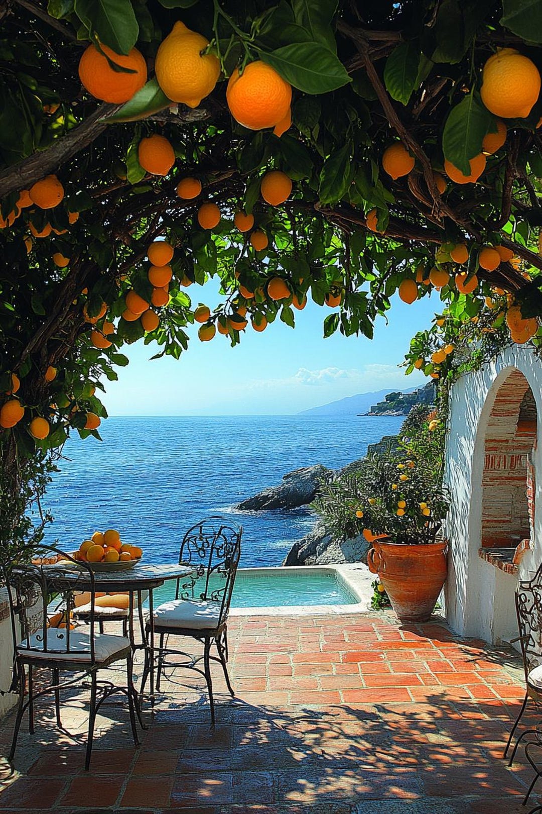 Italian Amalfi Style Coastal Canvas Print: Mediterranean Lemon