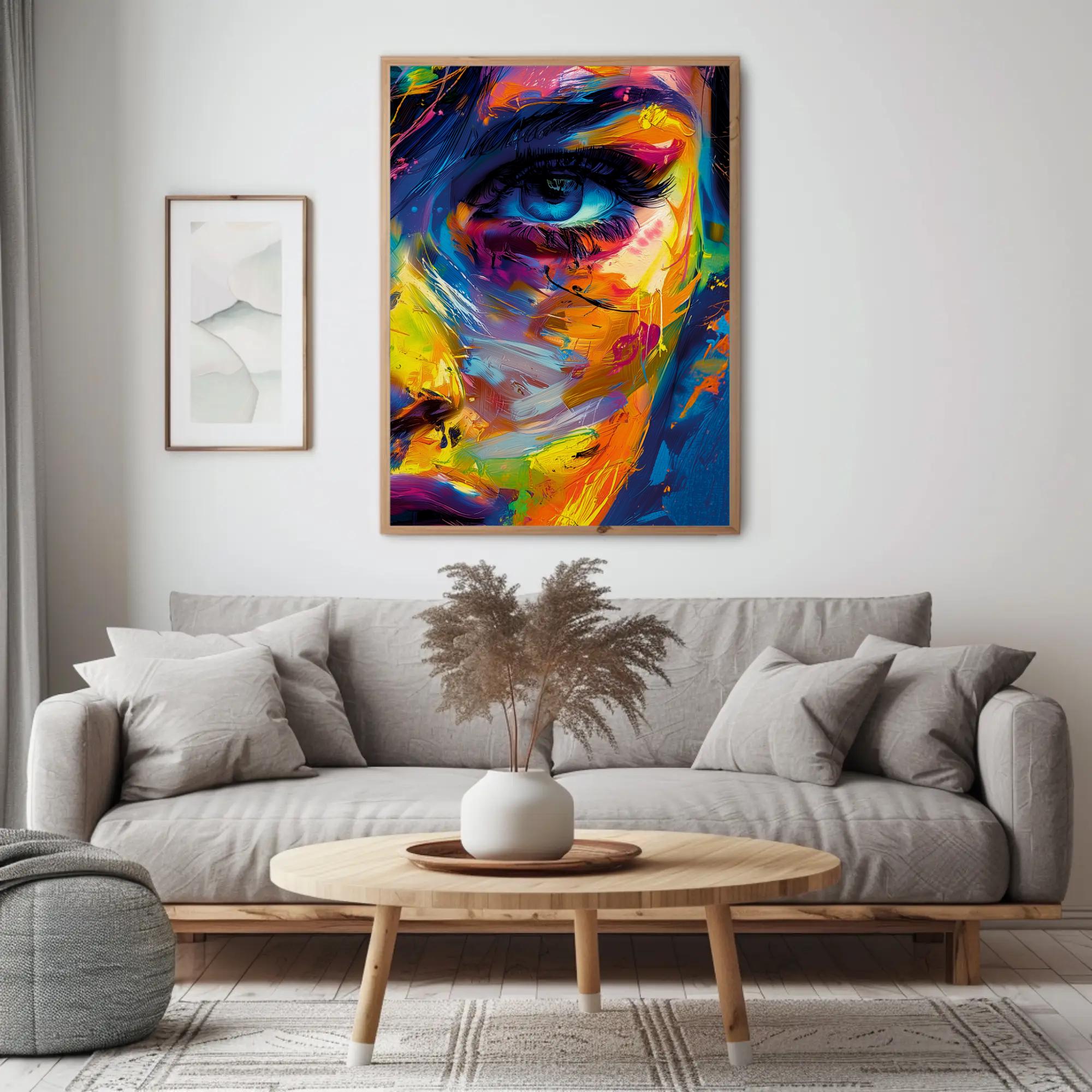 Abstract Female Portrait Canvas Art, Colorful Woman Face, Modern ...