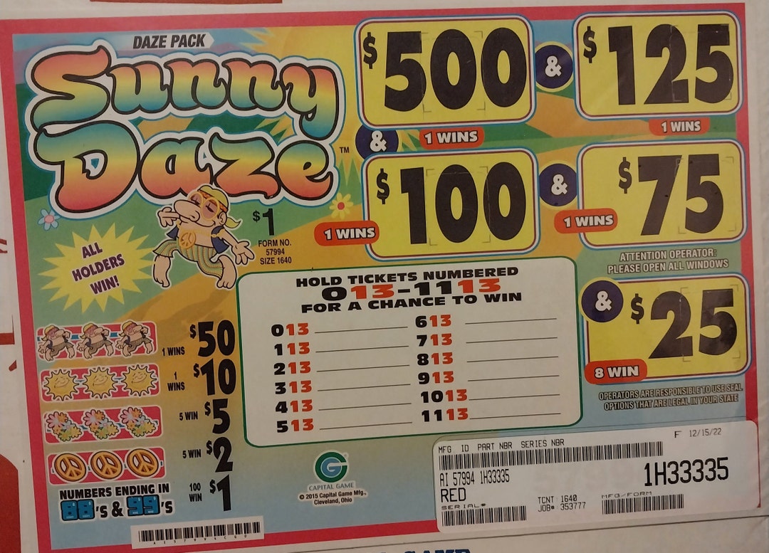 Sunny Daze All Holders Win Pull Tabs Game Etsy