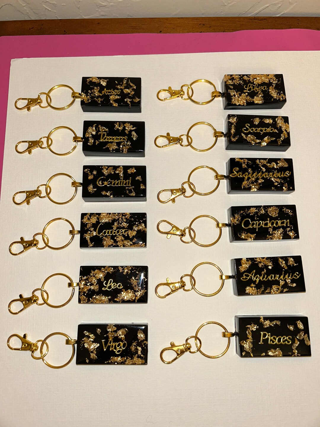 Cancer Zodiac Constellation Wood Keychain Made In The USA / Birthday - Foto 13