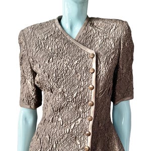 Valentino Couture Crushed Silk Jacket: Asymmetrical Closure, Fits Size 10