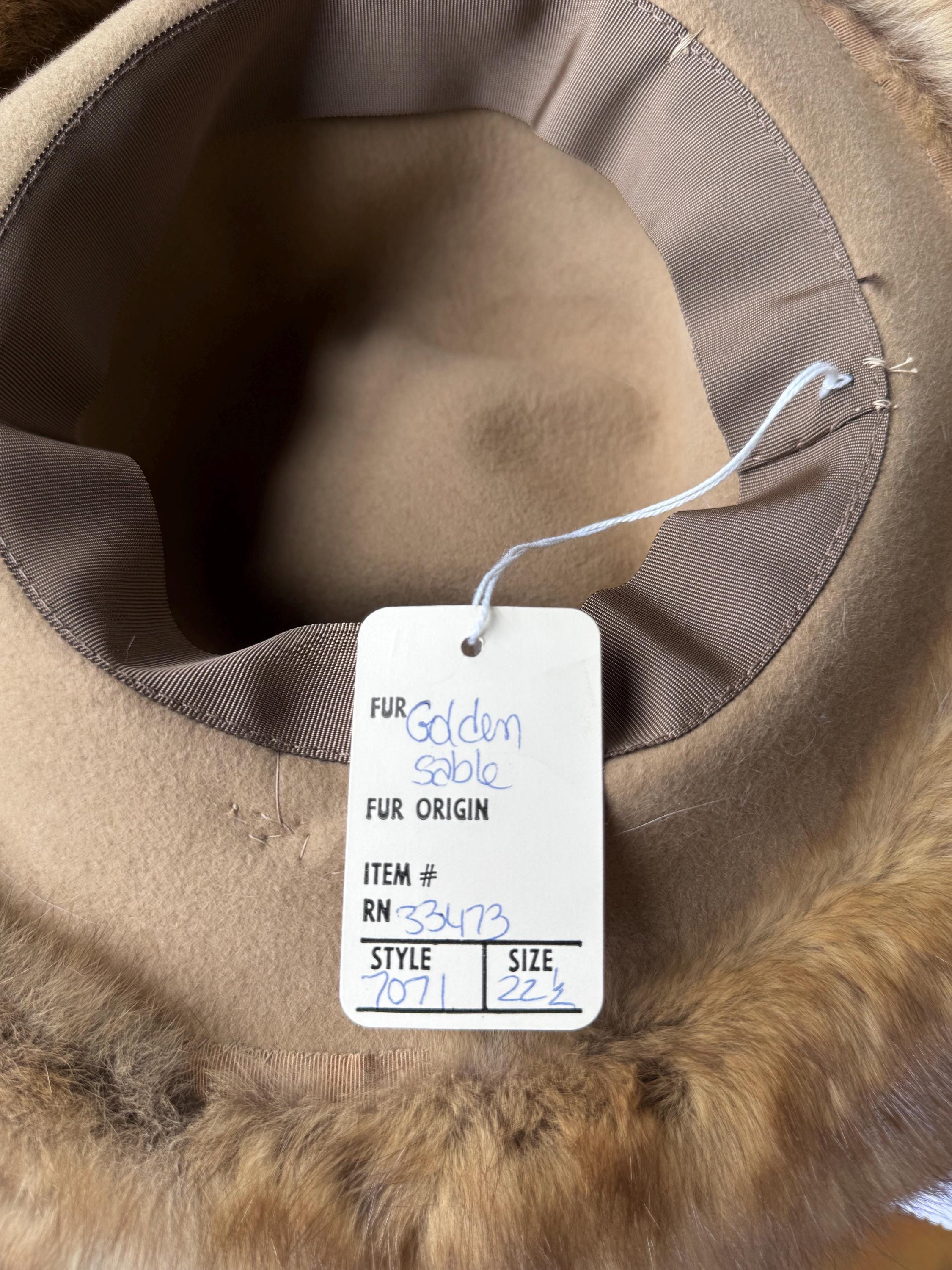 Vintage Wool Felt Hat With Golden Sable Fur Trim | Wide Brim  display picture 1