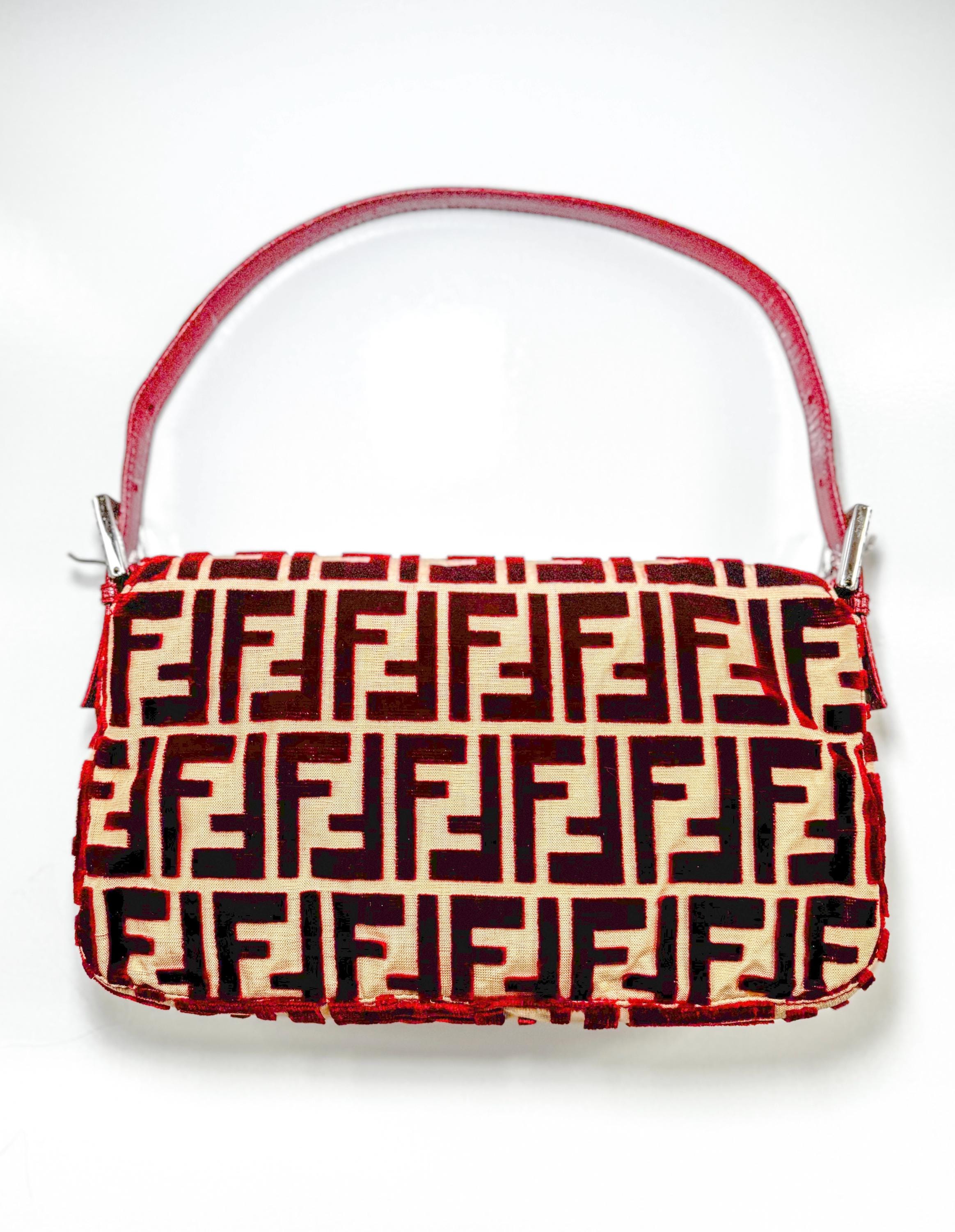 Vintage Fendi Red Velvet Baguette by Fondazione Lisio | Rare