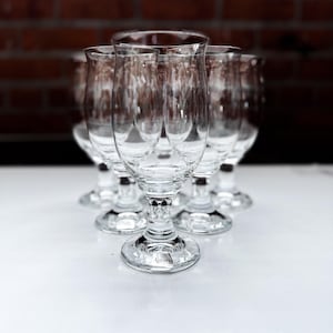 Zestaw 6 szklanek kryształowych Nachtmann Amaris Tulip Footed – 7” – wyprodukowano w Niemczech | Kieliszki do wody, piwa lub specjalnych koktajli