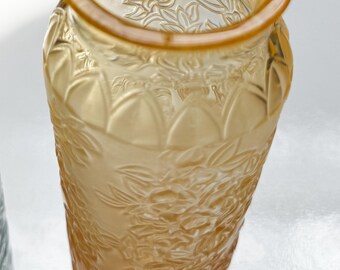 Vintage Lalique Crystal Vases: Bougainvillier Floral Relief