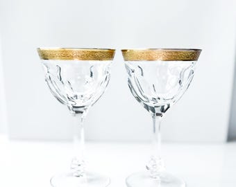 Moser Crystal 'Lady Hamilton' 24k Gold White Wine Glass | Set of 2
