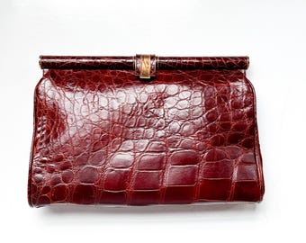 Vintage Colombo 80’s - 90’s Large Alligator Clutch