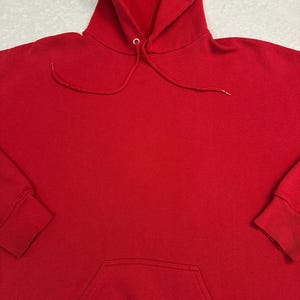 Felpa con cappuccio Discus vintage anni '90, Made in USA, tinta unita, colore rosso sbiadito, taglia XL