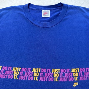 Vintage 1980s 1990s Nike Swoosh Just Do It Graphic Design T-Shirt, Grey Tag XS S