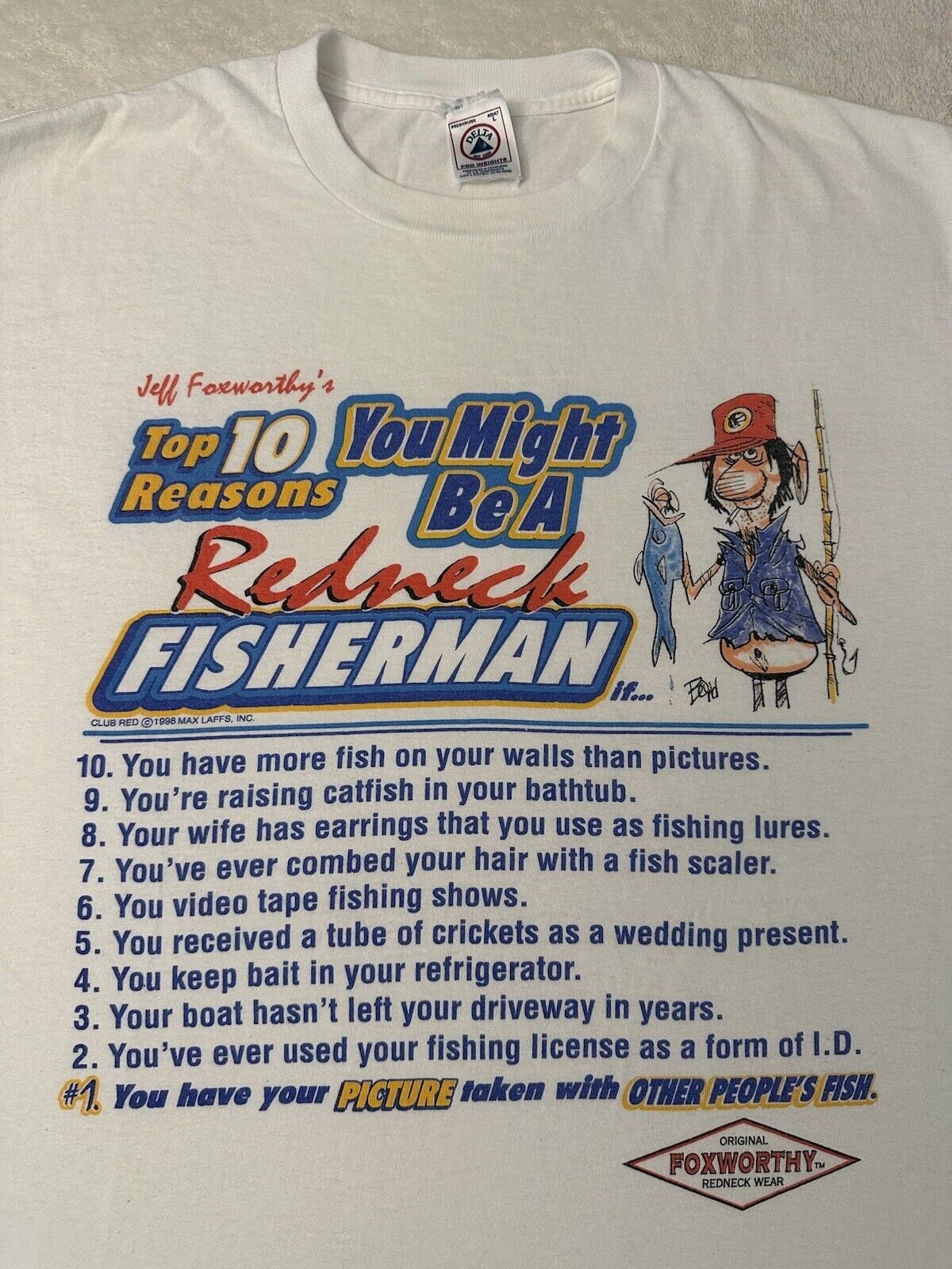 【IFYOUWANT】FAMOUS PELCO T-shirt Vintage 1990s 90s Jeff Foxworthy 10 Reasons Redneck Wear