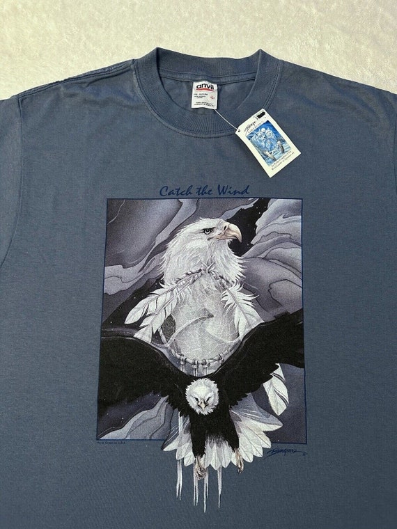 Vintage 1990s 90s Bald Eagle Bird Native American 