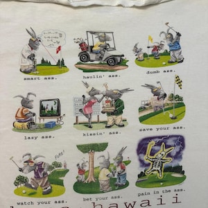 T-shirt de surf vintage des années 2000 Kona Hawaii Donkey Donkey Comedy Duck Company, M