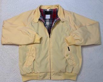 Vintage 1980s Eddie Bauer Plaid Lined Full Zip Harrington Jacket