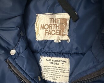 Vintage 1970s 70s the North Face Fibrefill Puffer Brown Label Zip