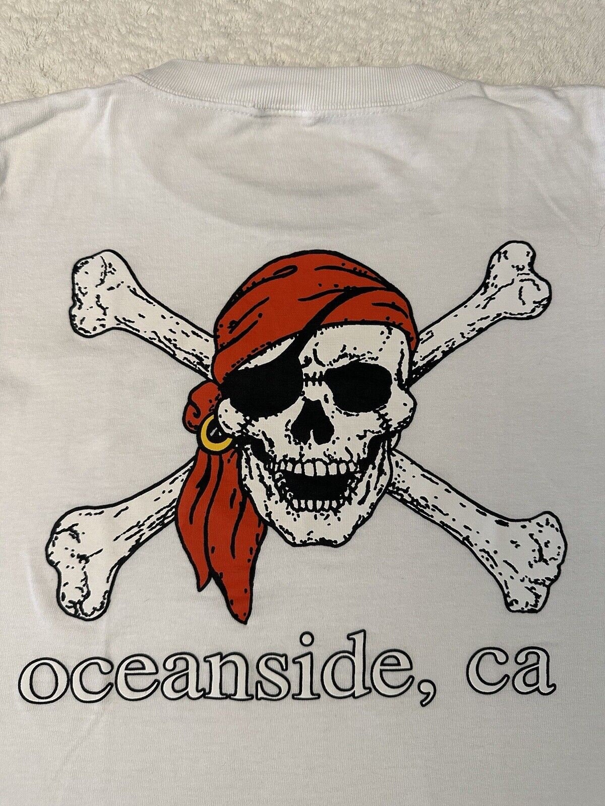 Vintage 1990s 90s Oceanside California Pirate Skull Bones