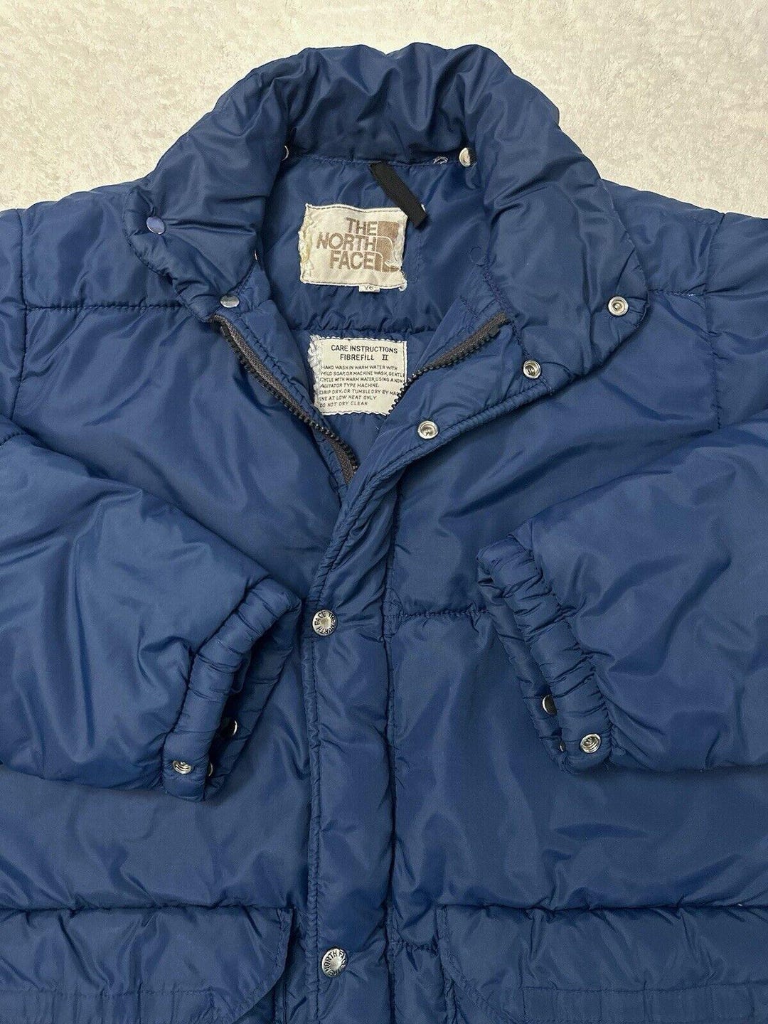 ジャケット・アウター 70s The North Face puffer down jacket Vintage 70s 80s Blue North Face Down Puffer Coat Mens M