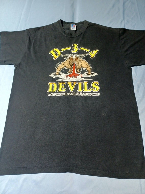 Vintage 1980s 80s D34 Devils Devil Blood Navy Nav… - image 2