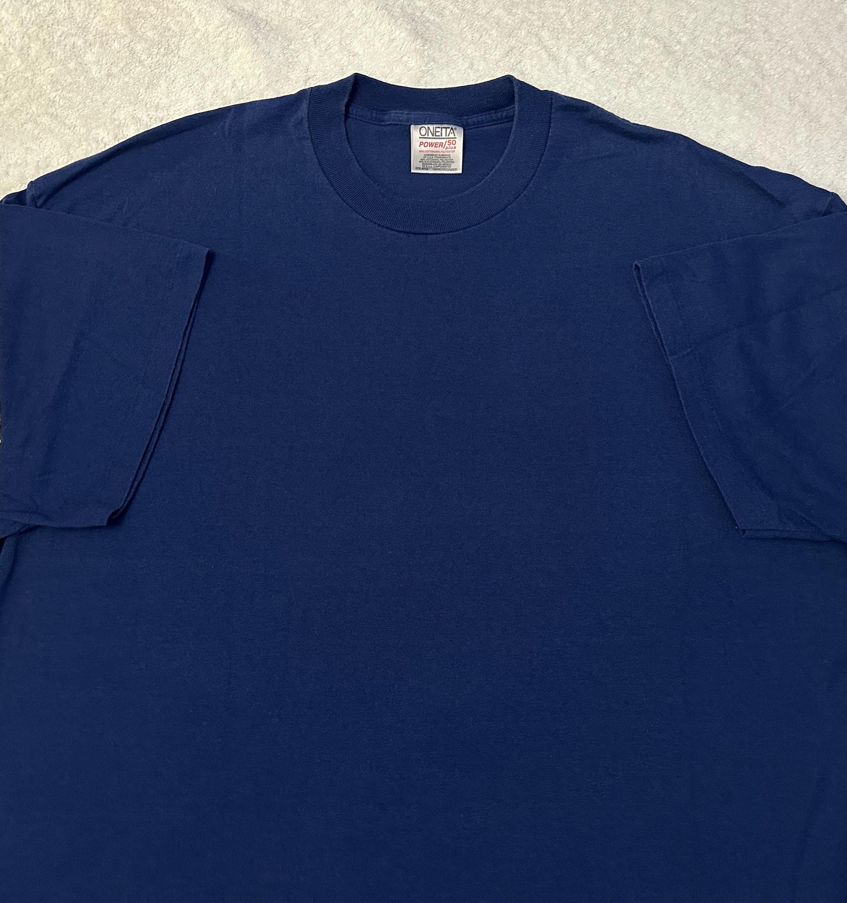 Vintage 1990s 90s Oneita Power 50 Plus Blank Basic Single Stitch T