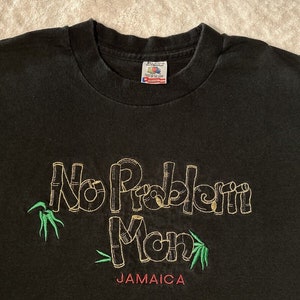 Vintage 1990s 90s Jamaica Jamaican Islands Palm Tree No Problem T-Shirt, XL