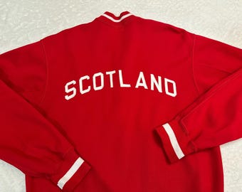Vintage 1960s 1970s Scotland 1/4 Quarter Zip Team Track Jacket, M L Barely Worn