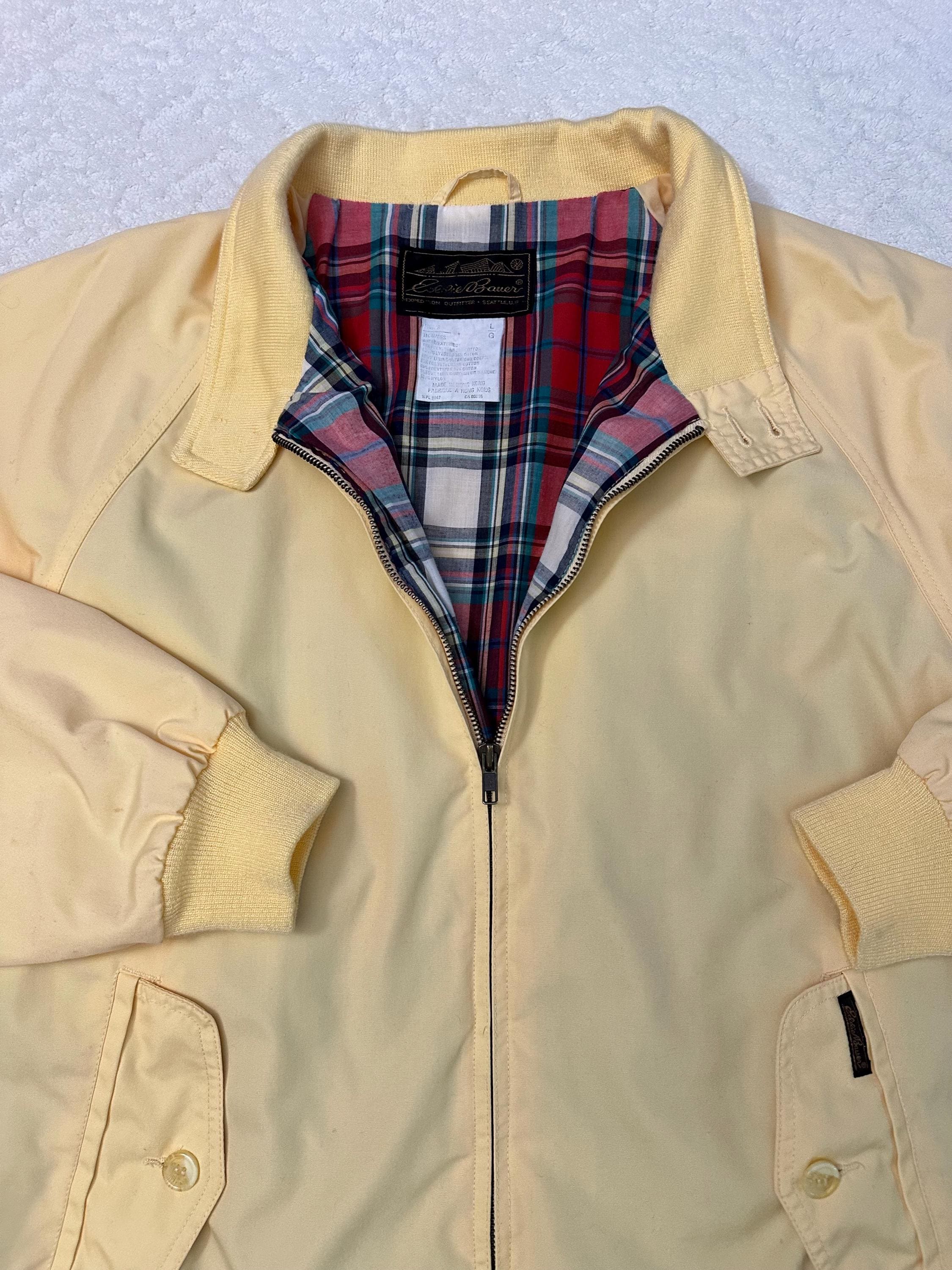 ジャケット・アウター 80s Eddie Bauer TWEED HARRINGTON JACKET Vintage 1980s Eddie Bauer Plaid Lined Full Zip Harrington Jacket