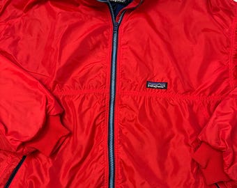 80s Vintage Patagonia Fleece Lined Satin Nylon Jacket Size 13/14