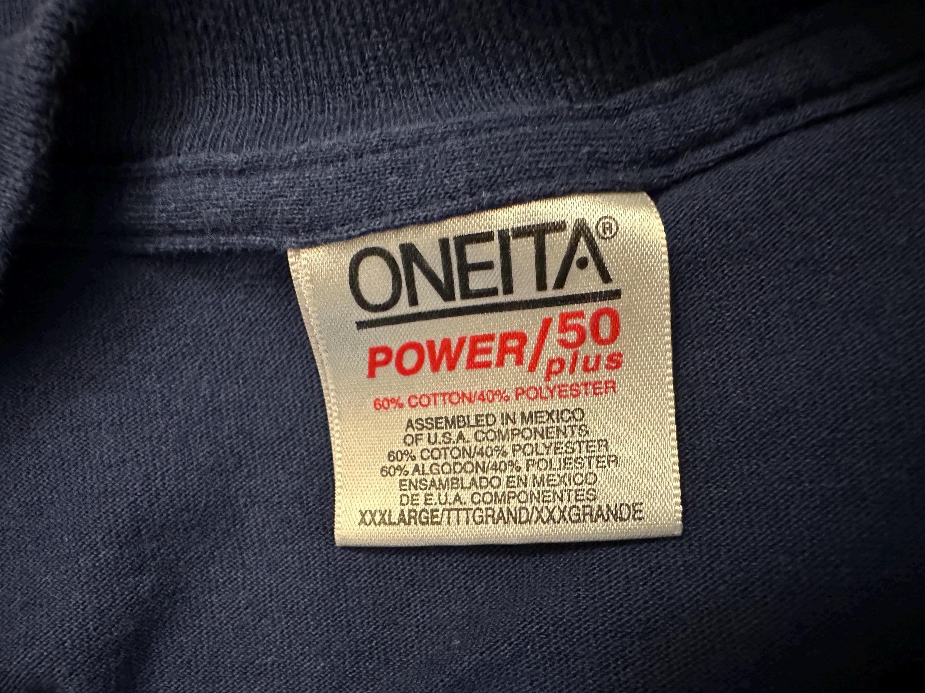 Vintage 1990s 90s Oneita Power 50 Plus Blank Basic Single Stitch T