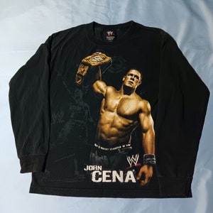 Vintage Early 2000s Y2K WWE World Wrestling John Cena Long Sleeve T-Shirt, Small