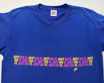 Vintage 1980s 1990s Nike Swoosh Just Do It Graphic Design T