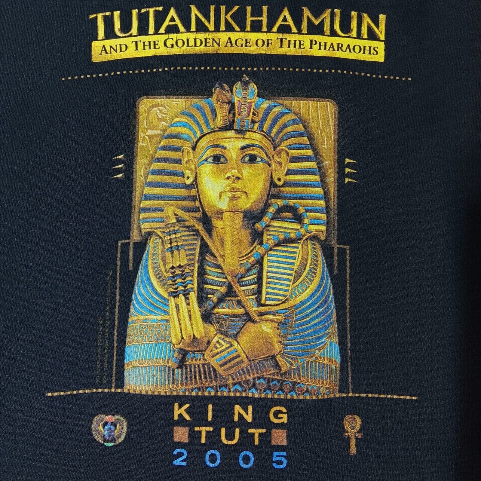 vintage king tut pajama shirt paisley Vintage King Tut Egypt Small Blue T Shirt Single Stitch Made In