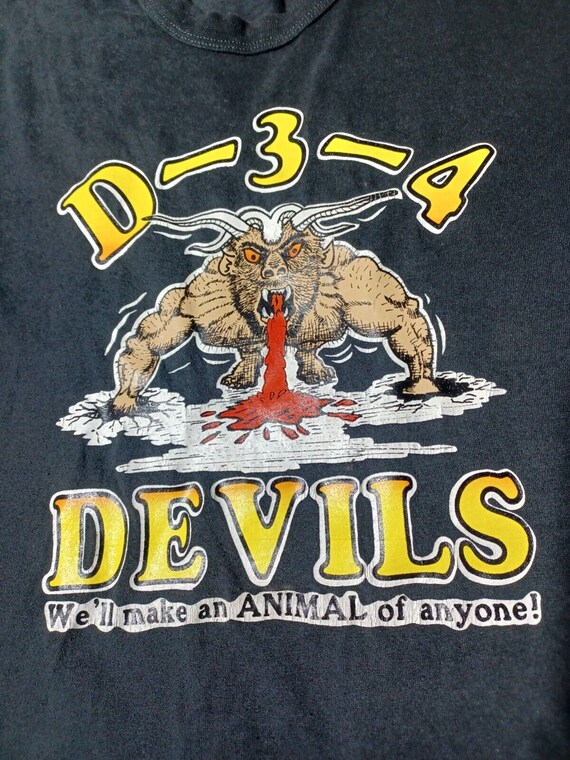 Vintage 1980s 80s D34 Devils Devil Blood Navy Nav… - image 4
