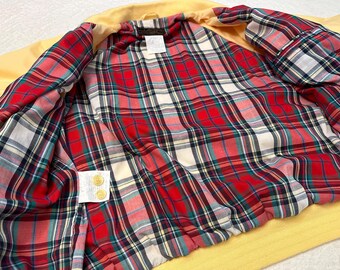 Vintage 1980s Eddie Bauer Plaid Lined Full Zip Harrington Jacket