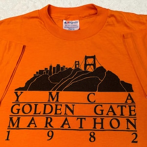 Vintage 1980s 80s 1982 Golden Gate Bridge San Francisco Marathon T-Shirt S M NEW