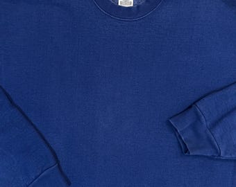 Felpa girocollo vintage anni '80-'90 Munsingwear Super Cotton Blank Basic, blu XXL