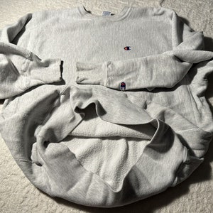 Vintage 1990s 90s Champion Reverse Weave Blank C Logo Crewneck, Grey XL