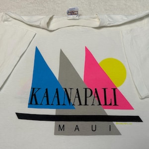 Vintage 1980s 90s Kaanapali Maui Hawaii Crazy Shirts Neon T-Shirt, M Barely Worn