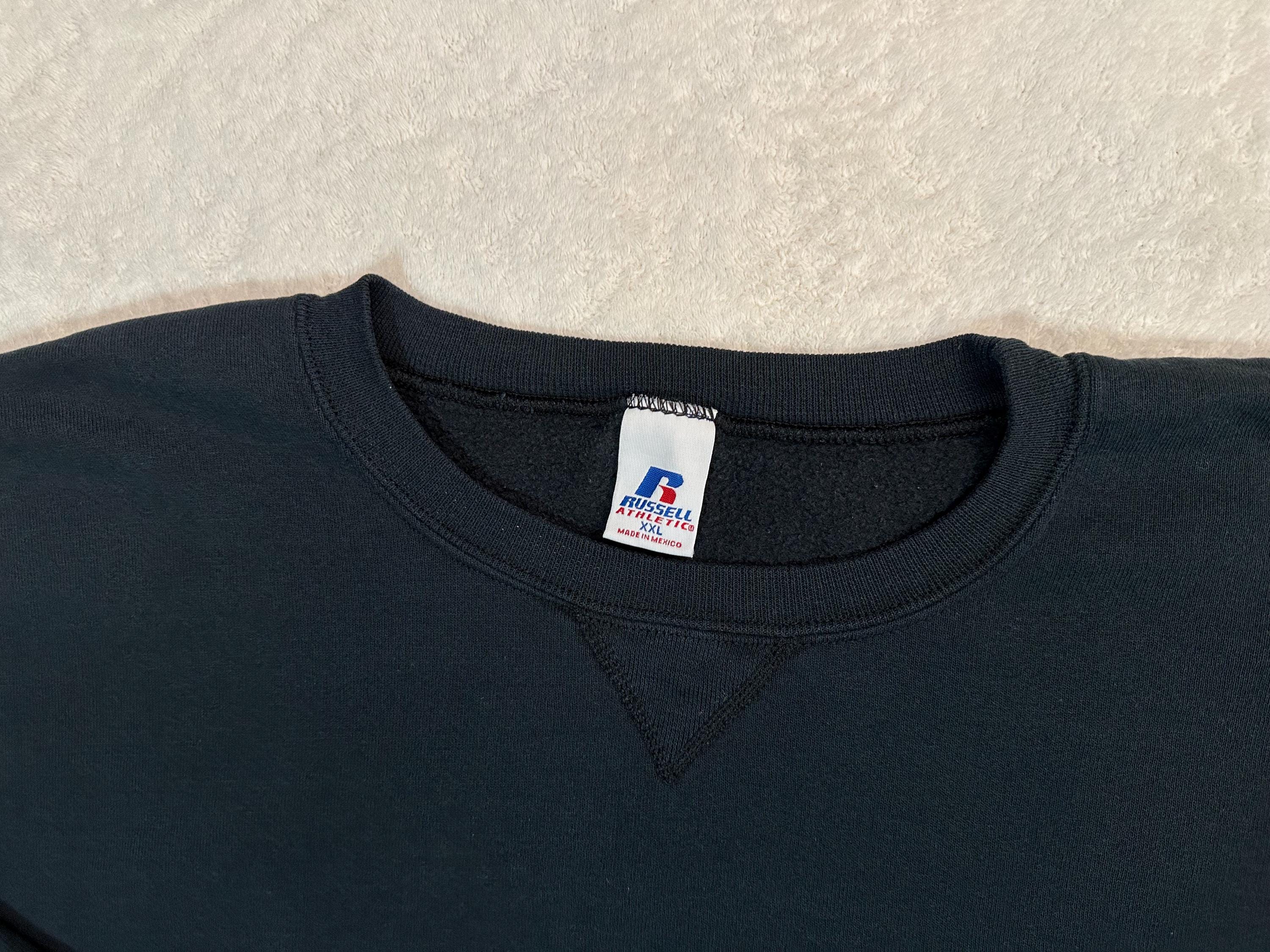 Vintage 2000s Y2K Russell Athletic Blank Basic Streetwear Black