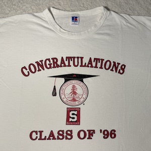 Vintage 1990s 90s Stanford University Graduation 1996 Class Bookstore T-Shirt, L
