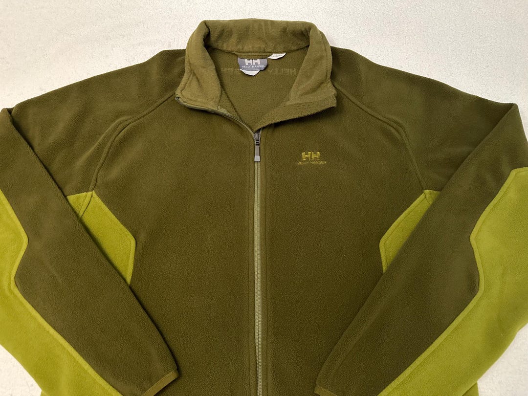 Vintage 2000s Y2K Helly Hansen Two Tone Army Olive Green Zip