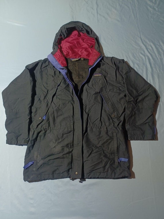 Vintage 1980s 80s Patagonia Hooded Full Zip Up Ou… - image 3