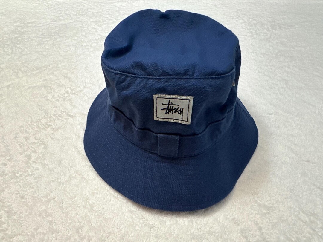 90s old stussy nylon ￼bucket hat black Vintage 90s stussy bucket - Gem